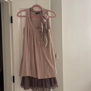 Ryu Pink and Brown Layered Dress